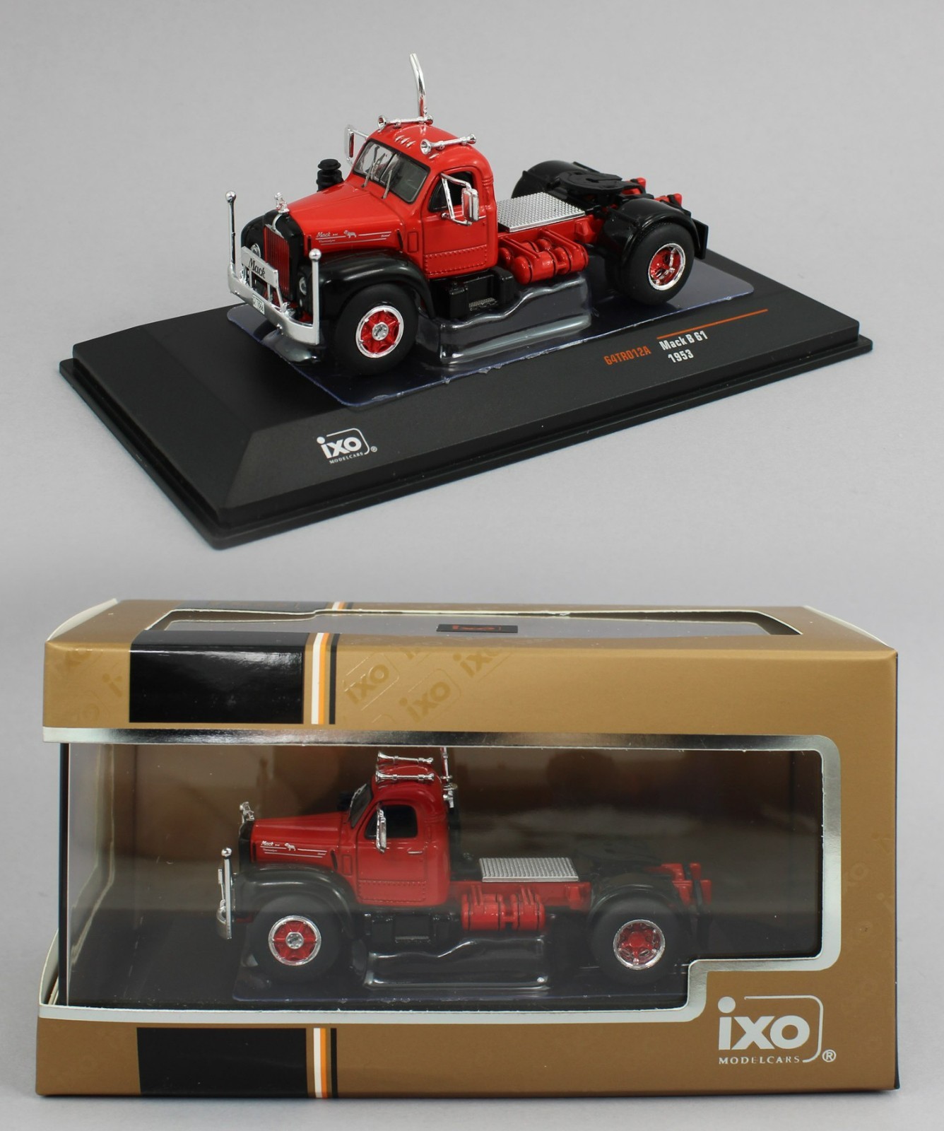 1:64 IXO Models *RED & BLACK* 1953 MACK B61 Semi Truck *NIB*