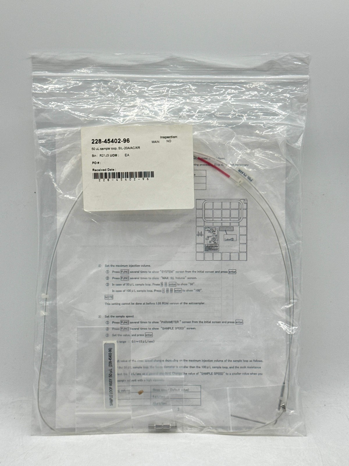Shimadzu 228-45402-96 50µL Sample Loop, SIL-20A/AC/XR - New