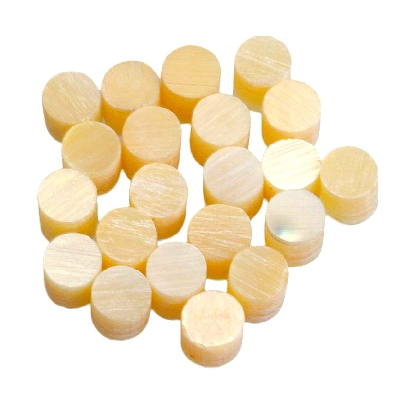 50x Mothe of Pearl Guitar Marker Inlay 13/64" (5mm) Fingerboard Luthier Yellow