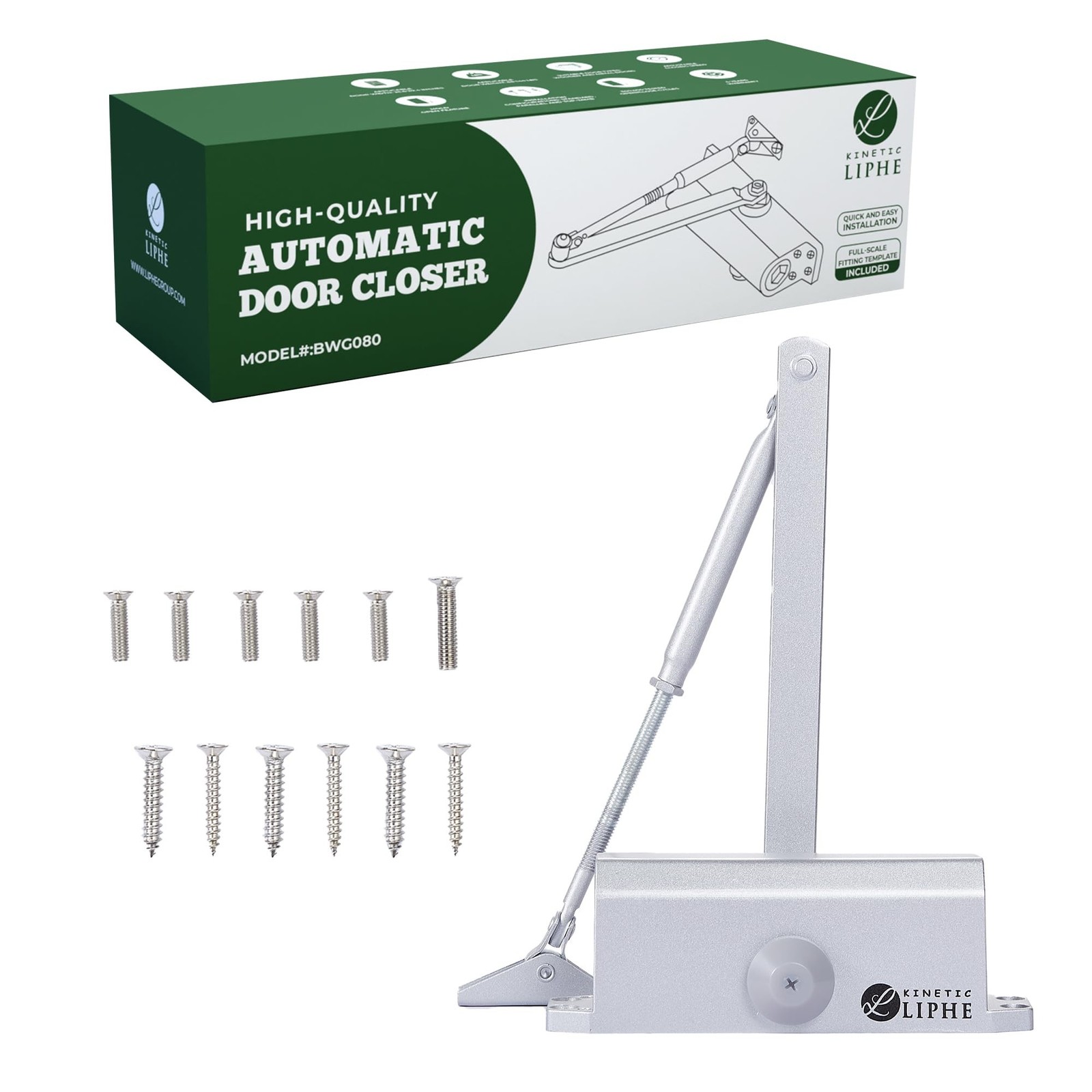 Automatic Door Closer - Hold Open Feature - Adjustable Hydraulic Heavy Duty D...