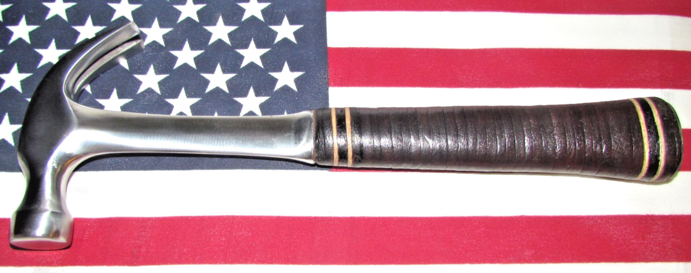 Vintage Pre-1954 Estwing Curve Claw 16 oz Hammer Original Genuine Leather Handle