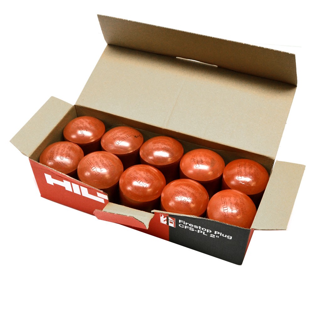 (Box of 10) NEW Hilti CFS-PL 2" Firestop Plug 2030021 0.27 g/cm3 4.9 g/l Red 1:3
