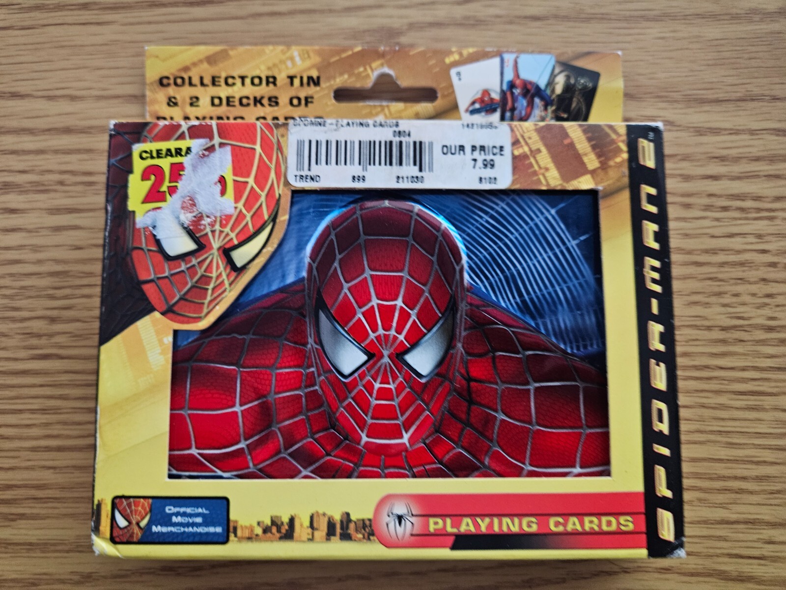 SPIDER-MAN 2 COLLECTOR TIN With 2 Decks of Playing CARDS Limited Edition BICYCLE