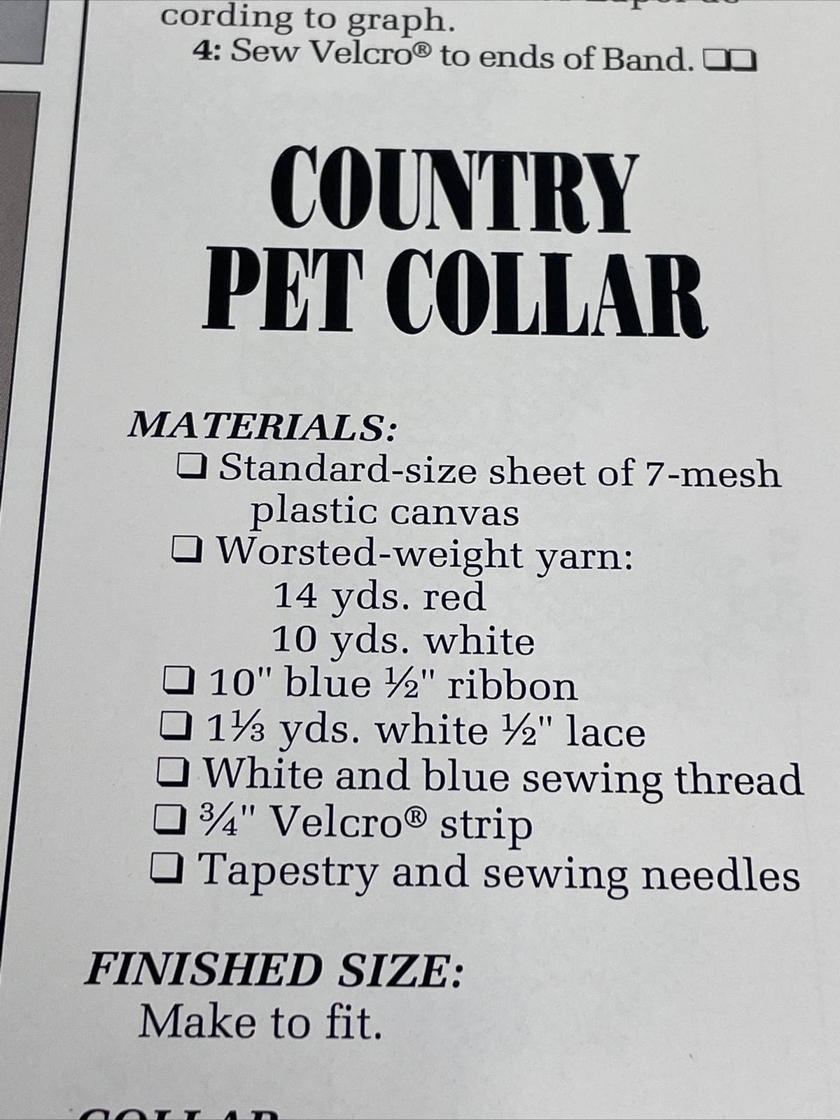 Pet Collars Formal & Country Annie's Plastic Canvas Pattern