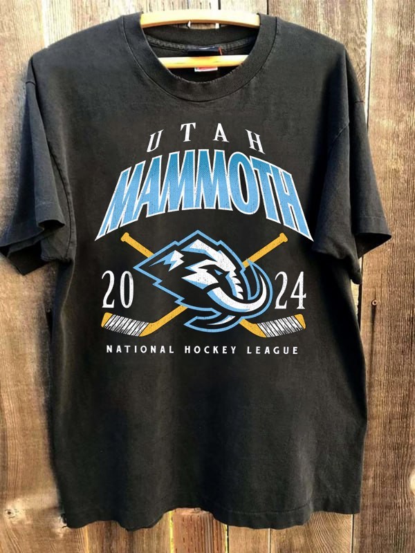 UTAH MAMMOTH National Hockey League 2024 short sleeve black color shirt VK11444