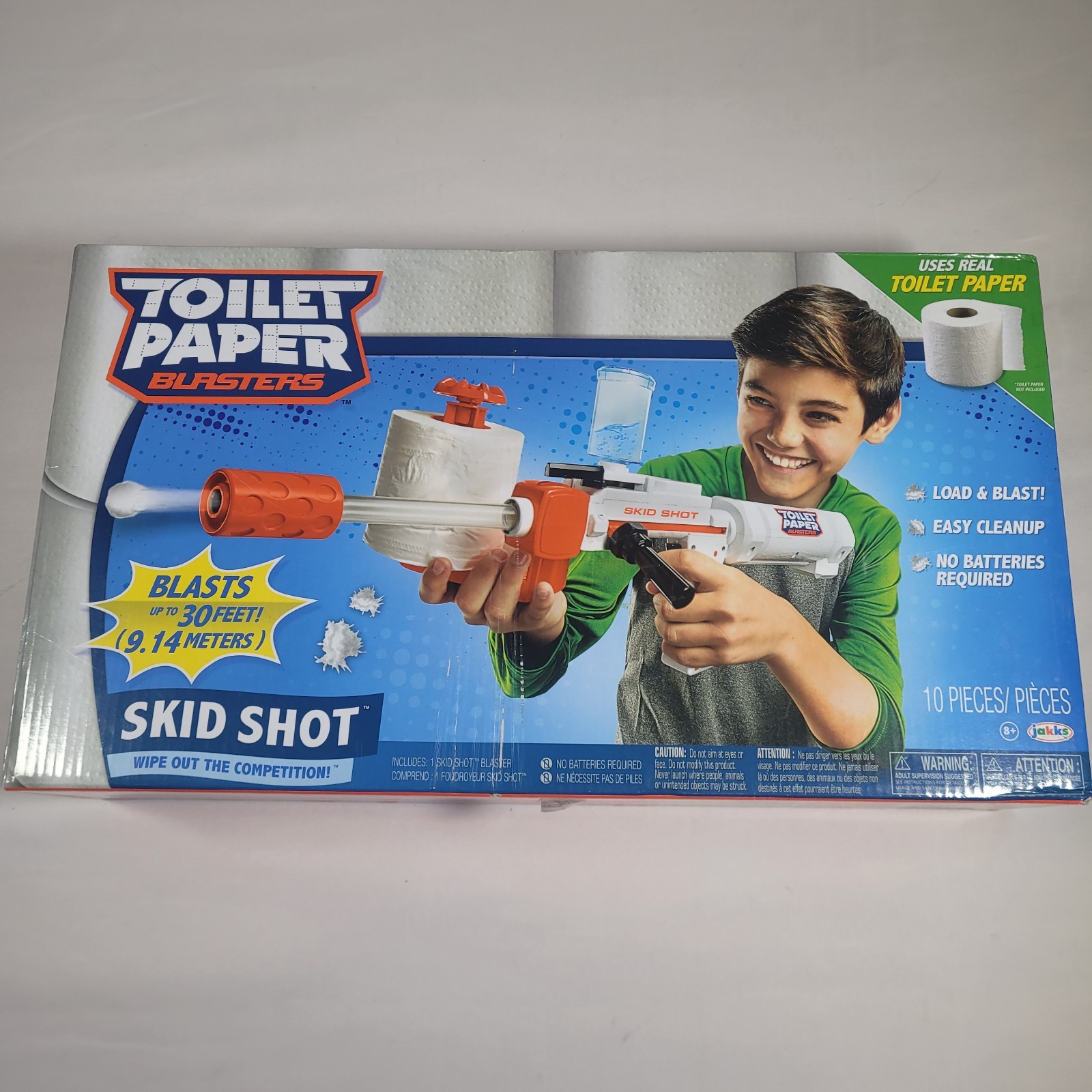Jakks Pacific Toilet Paper Blaster Skid Shot Gun Toy 2018 Open Box