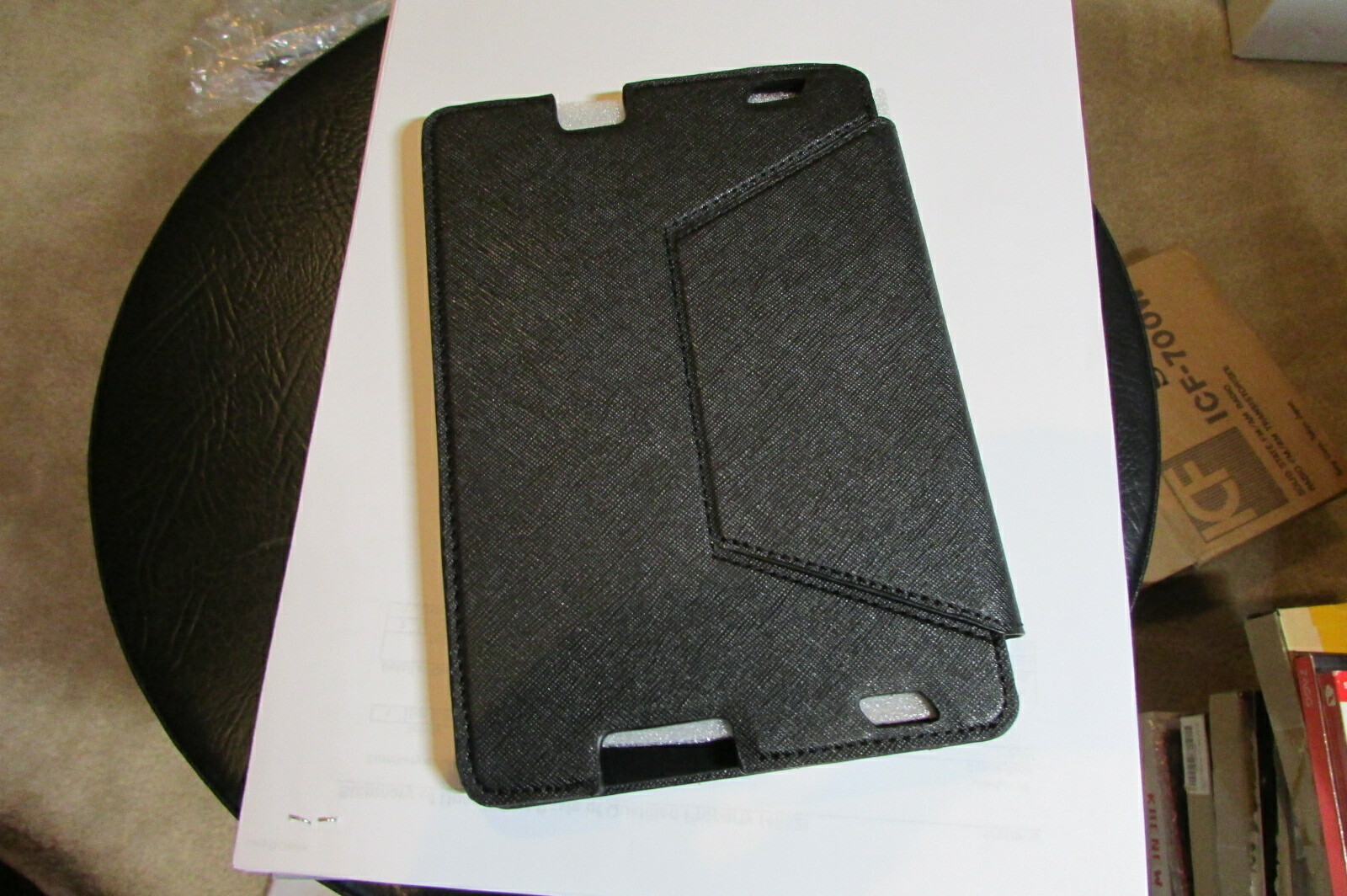 Bear Motion Amazon KINDLE Fire HD7 2nd Gen. Tablet Stand Folio Case Cover BLACK