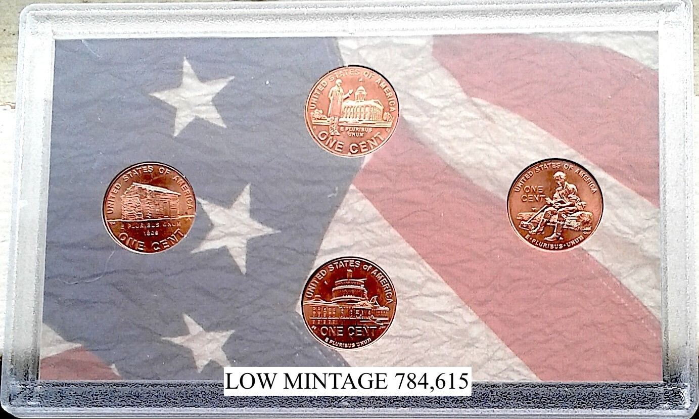 2009 LINCOLN VDB 200th BICENT' 4 COIN SET BU UNCIRCULATED NO M.M. LOW MINTAGE