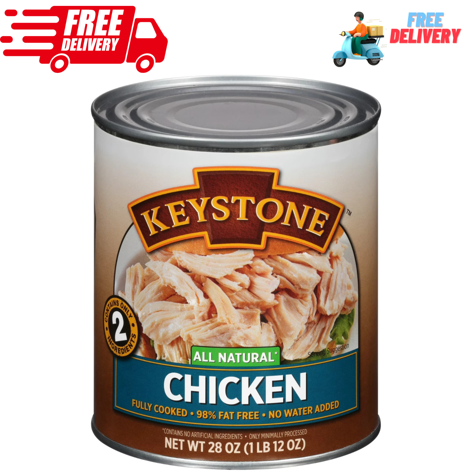 Keystone All Natural CannedChicken 28 Oz Can