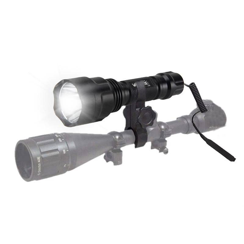 Rechargeable LED Flashlight 10000LM Hunting White Light Torch With Scope Mount