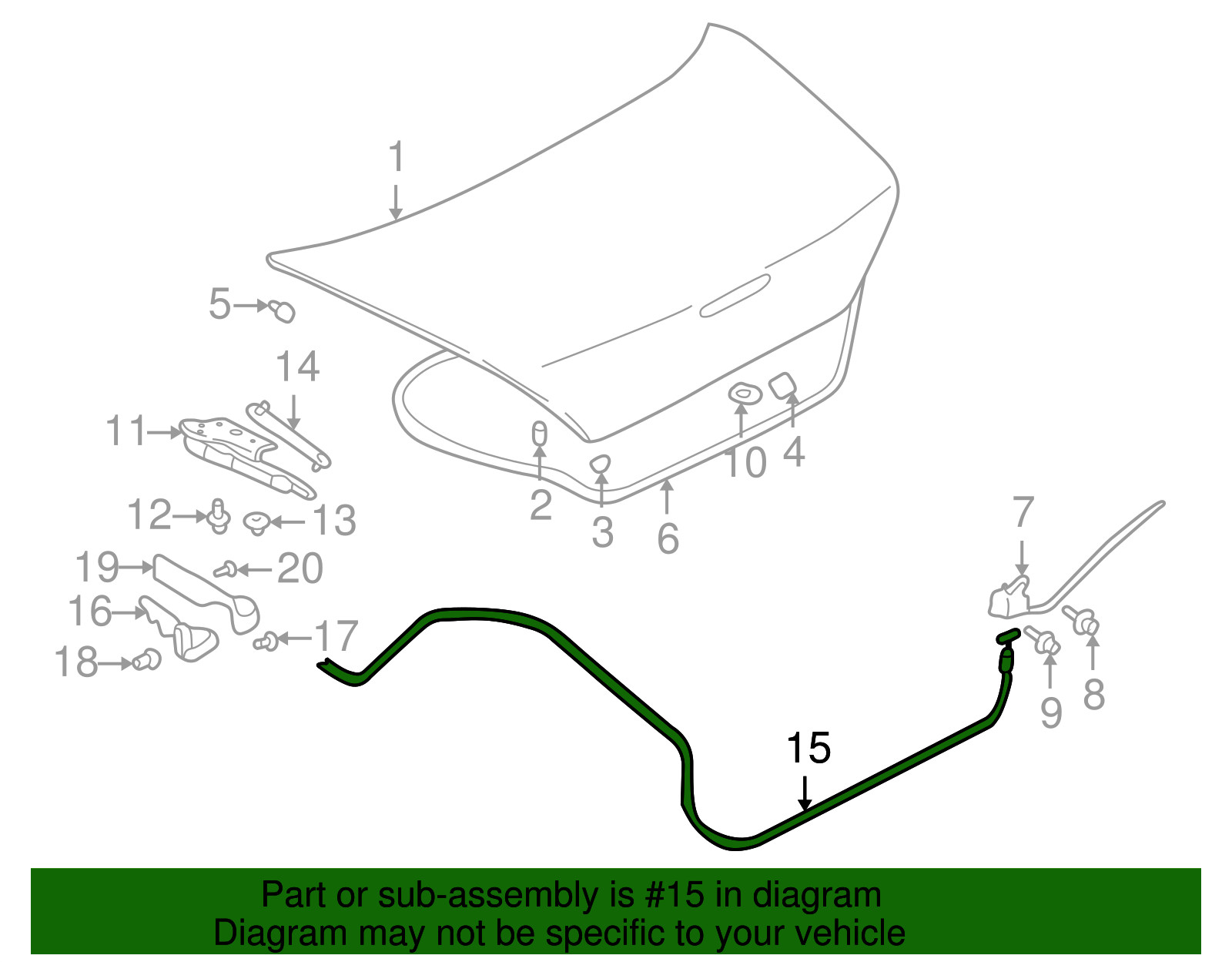 Genuine Mitsubishi Release Cable MR959963