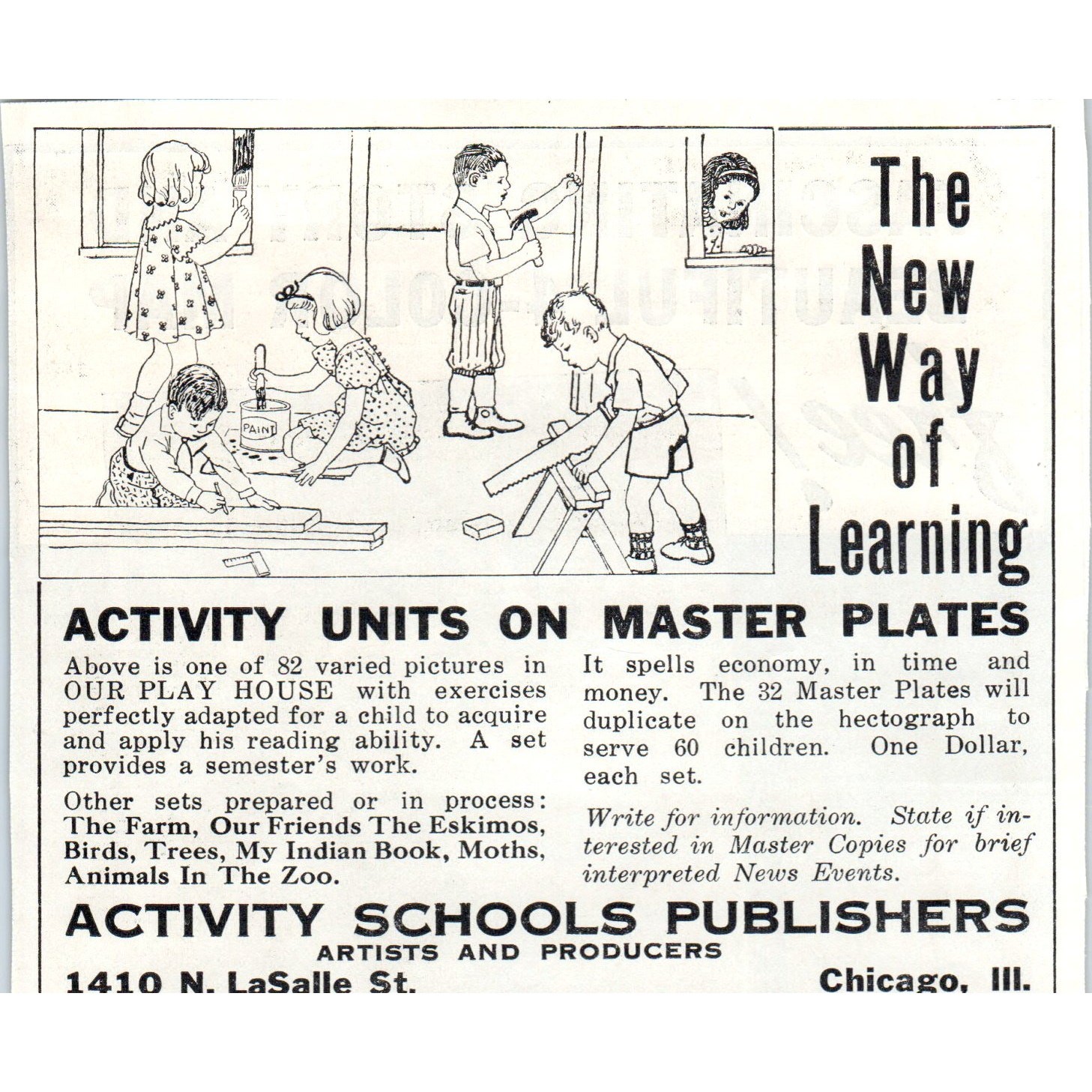 Activity Schools Publishers Teaching Aids 1930s Instructor Advertisement AE4-I1