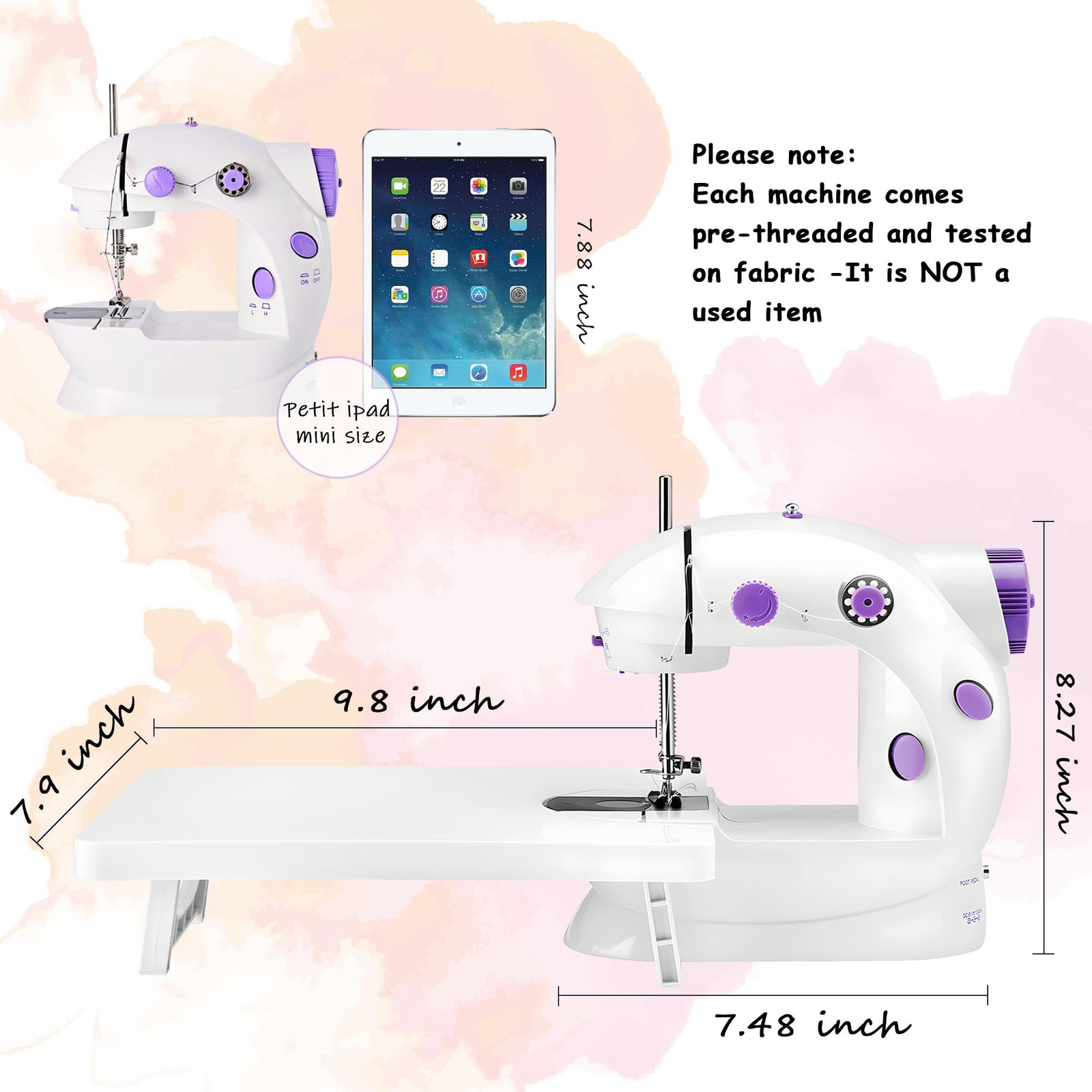 Sewing Machine for Beginners with Extension Table, Adjustable 2-Speed 2-Thread M