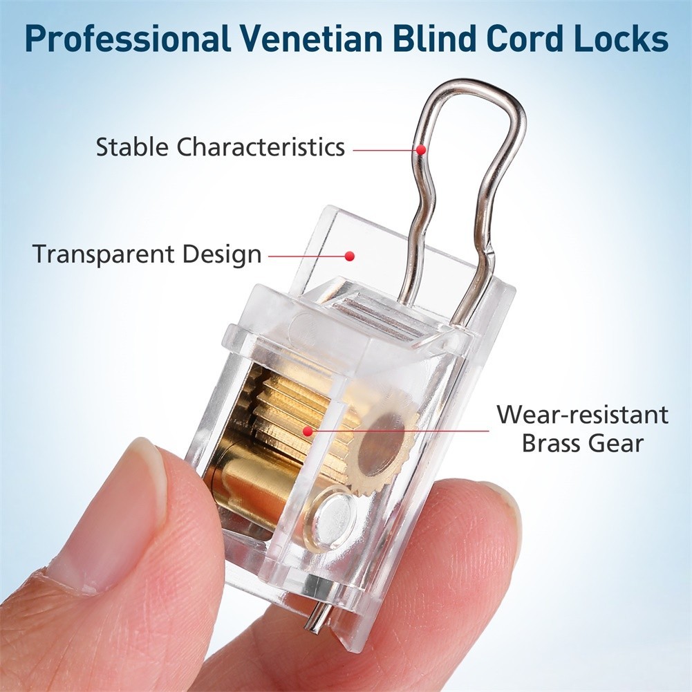 Cord Locks 4 Pack Transparent Plastic for Venetian Roller Vertical Blind Cords