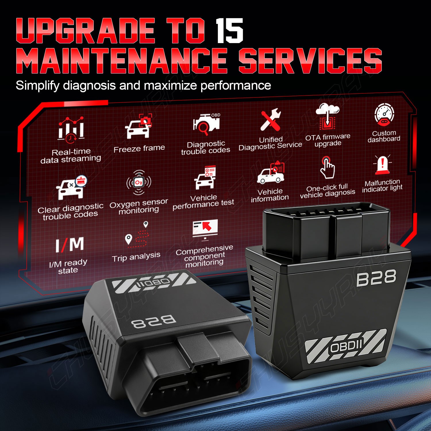 For Chevrolet Corvette Diagnostic Code Reader OBD2 Bluetooth Scanner Adapter US