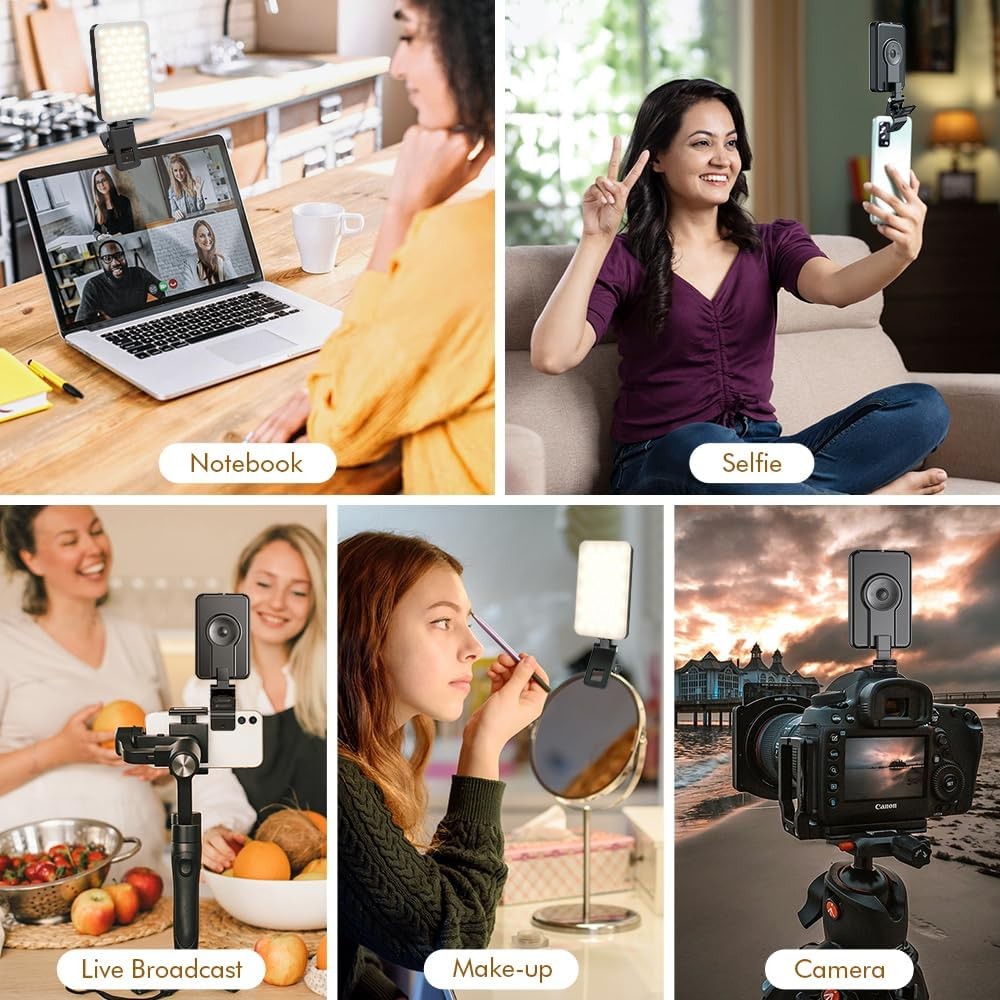 Selfie Light for iPhone,Portable Phone Clip on Light,Rechargeable LED Ring Light