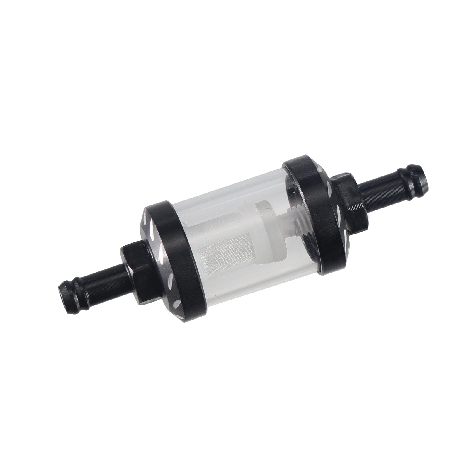 Black Universal 8mm 5/16"Inline Reusable Motorcycle Fuel Filter Gas Washable