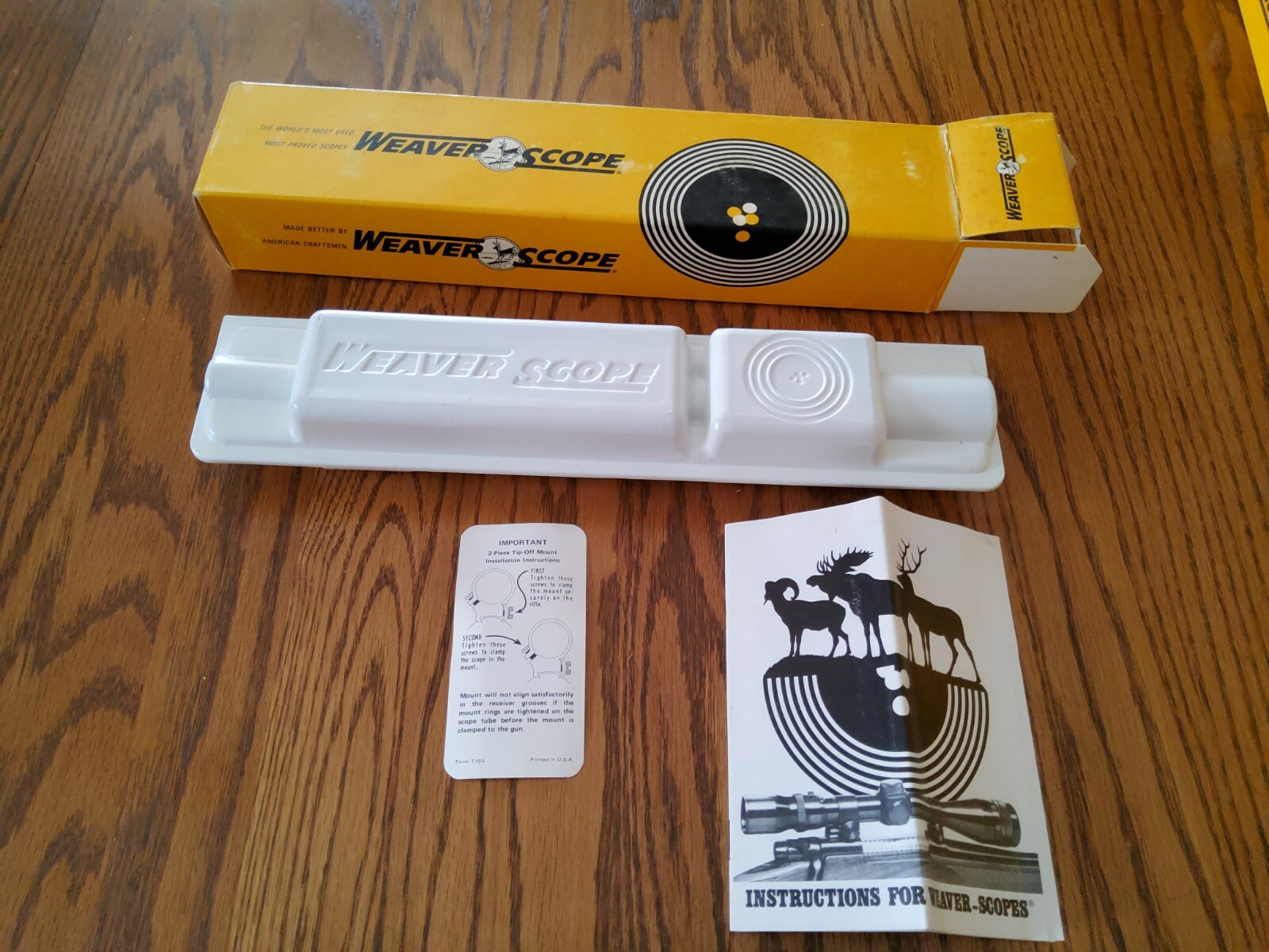 Vintage Weaver D6 Military 6X Sighting Scope No Crosshairs - NOS 7/8" Rings