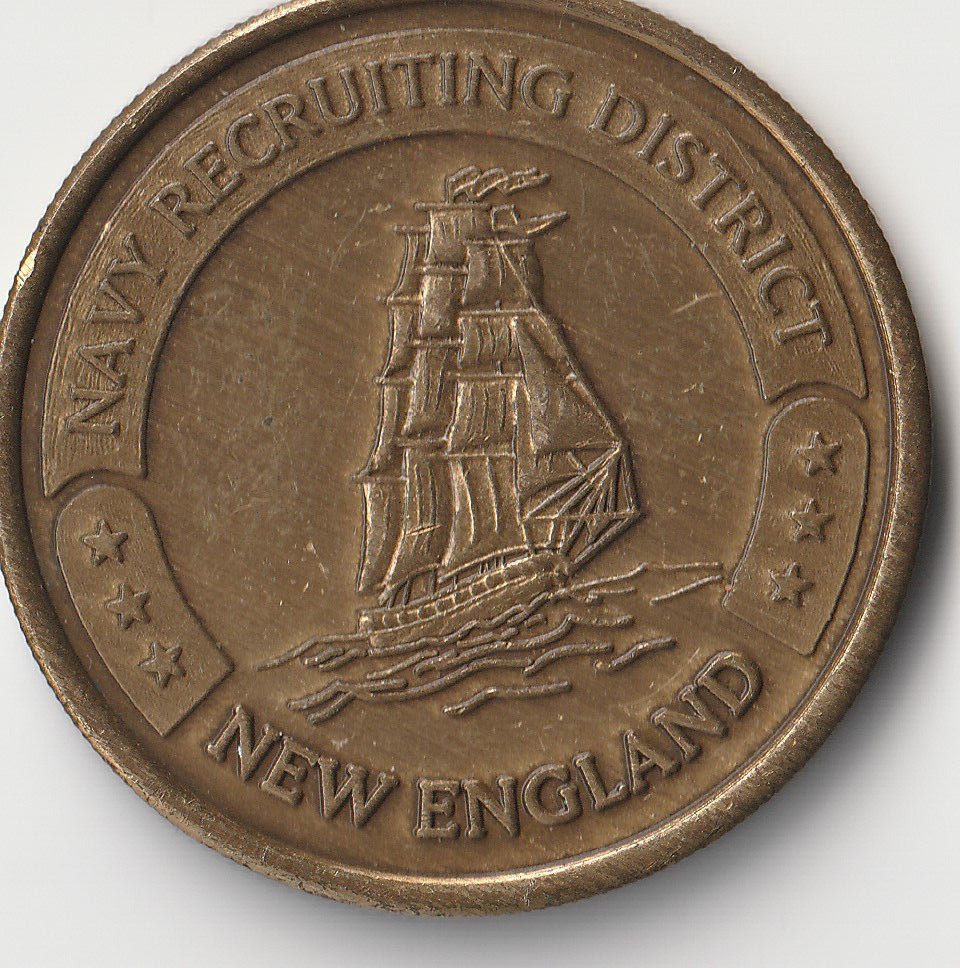 Navy Recruiting District NEW ENGLAND Challenge Coin 1.5"DIA BX3