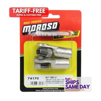 Moroso 74170, 2 Pack Tin Brass Battery Terminal End Kit Performance Racing Parts
