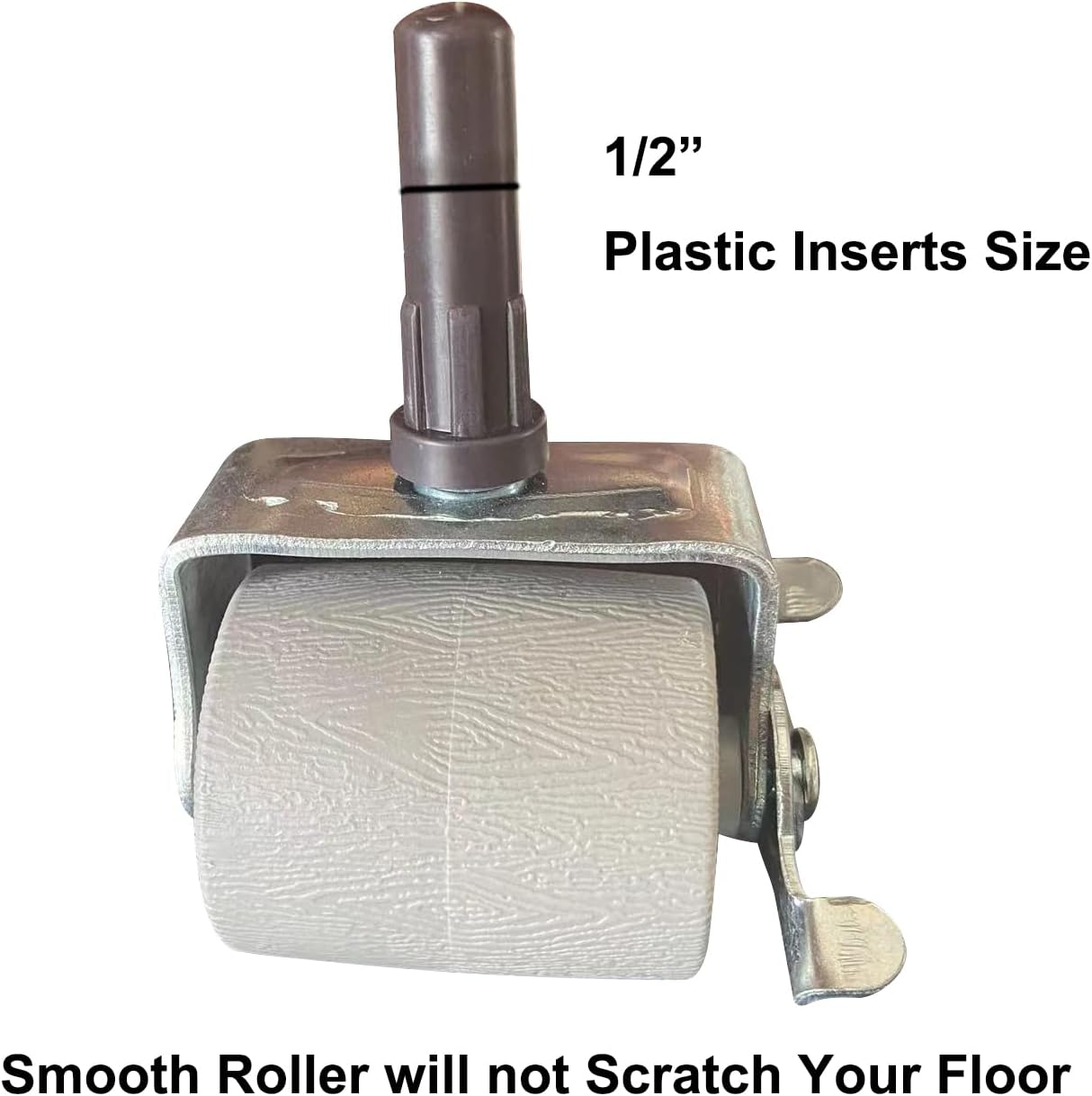 Set of 4 Locking Replacement Bed Frame Wheels, Steel Stem Bed Frame Casters with