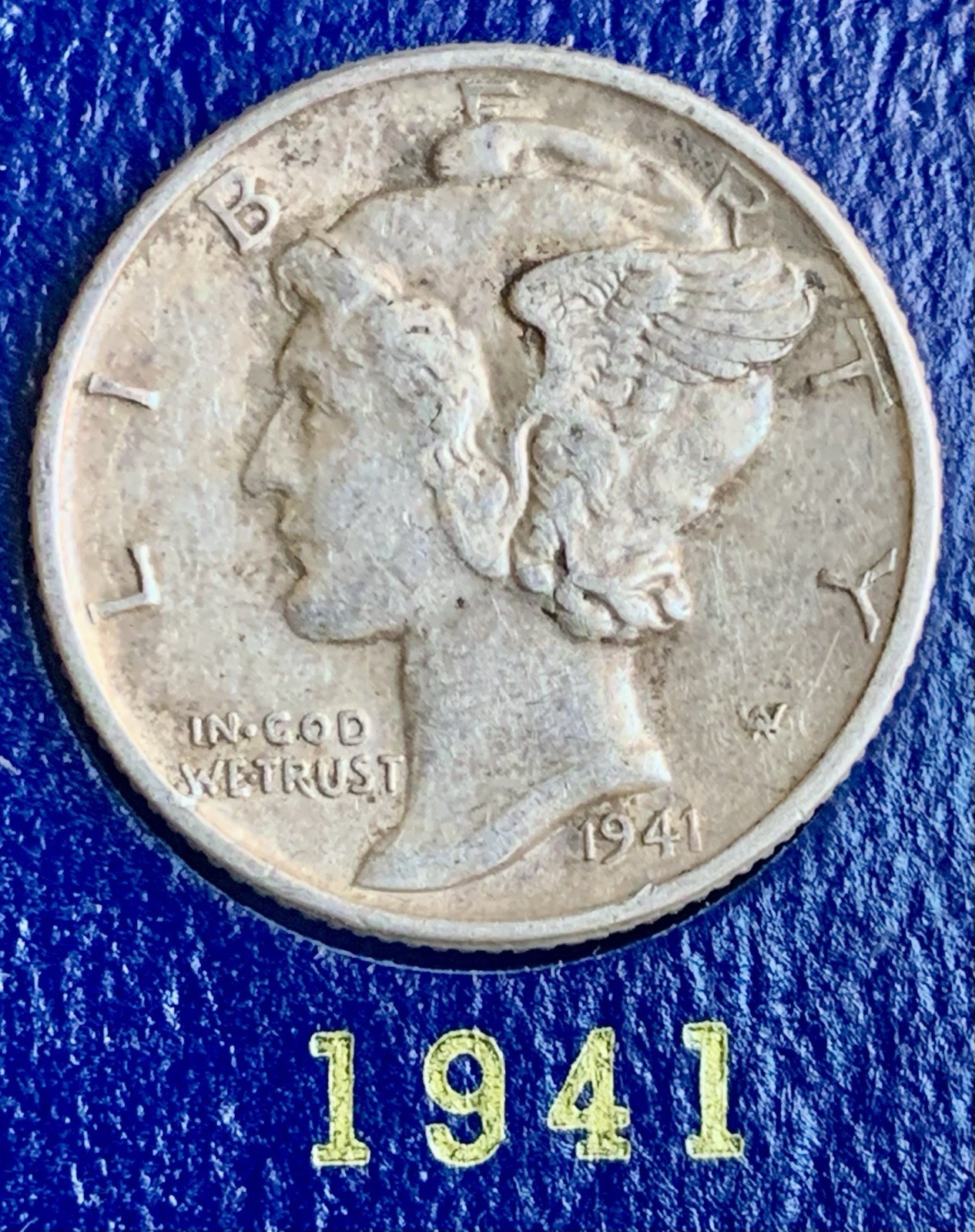 1941 P  Mercury Silver Dime About Uncirculated (AU)