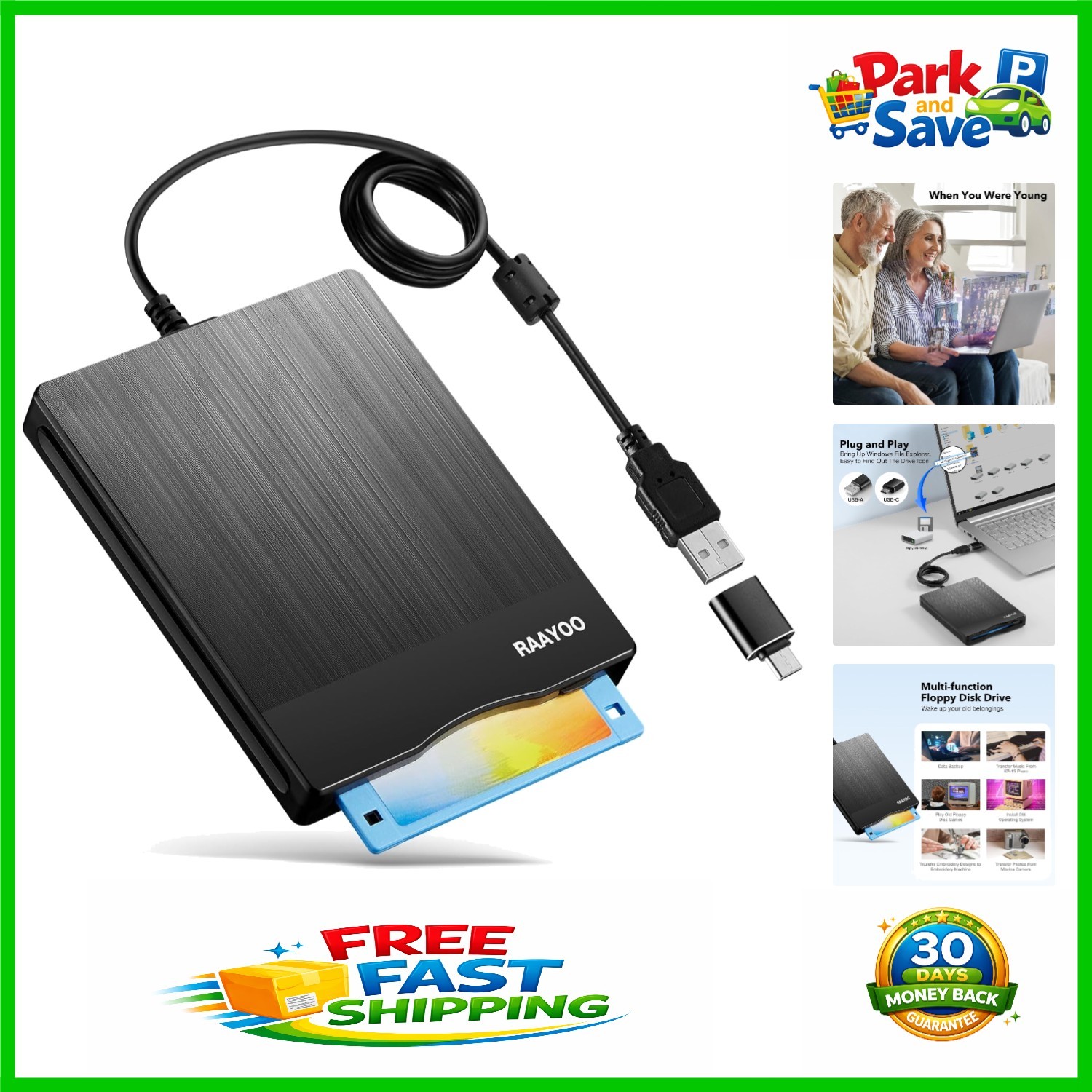 Portable 3.5 Inch USB Floppy Disc Drive - Lightweight & Dust Resistant Design