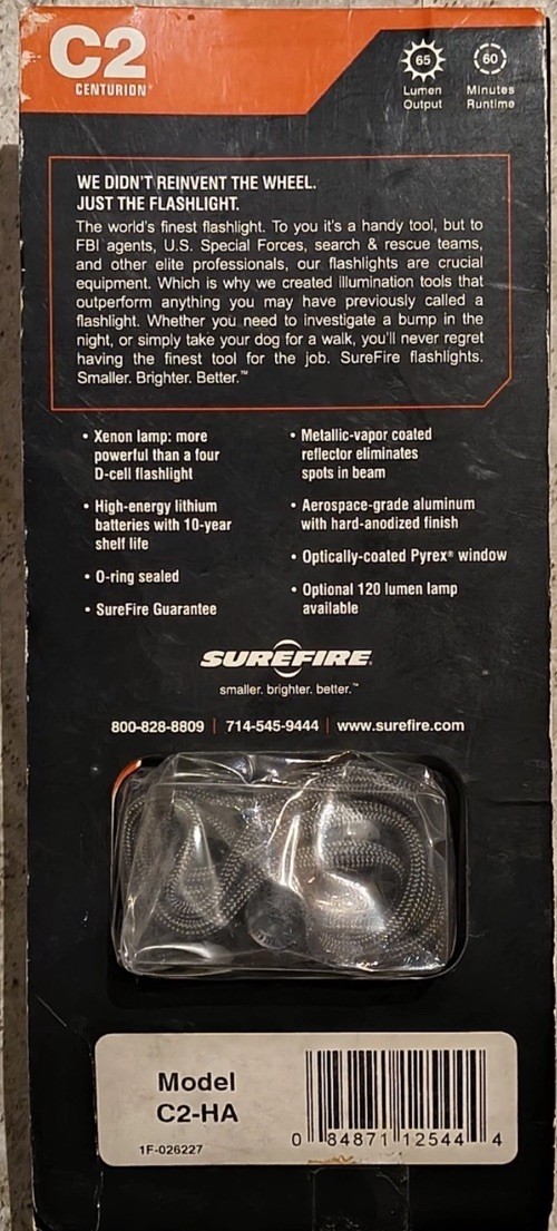 Surefire C2-HA C2 Centurion LED Flashlight NEW