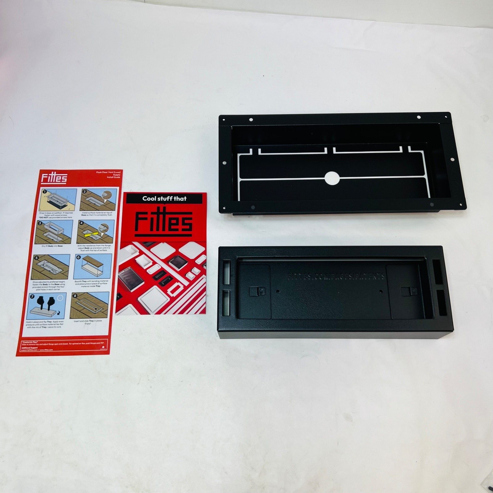 Aria Vent FLUSH4X10BLK Flushmount Pro 4" x 10" Black for Floor Register