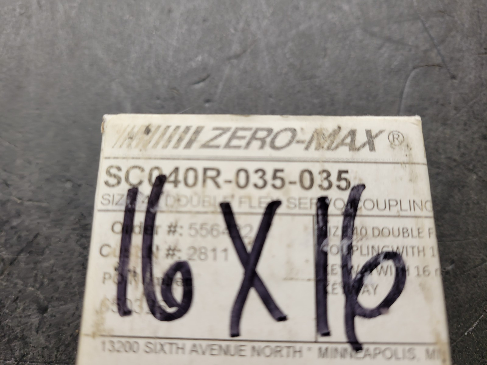 Zero-Max SC040R-035-035 Servo Coupling.