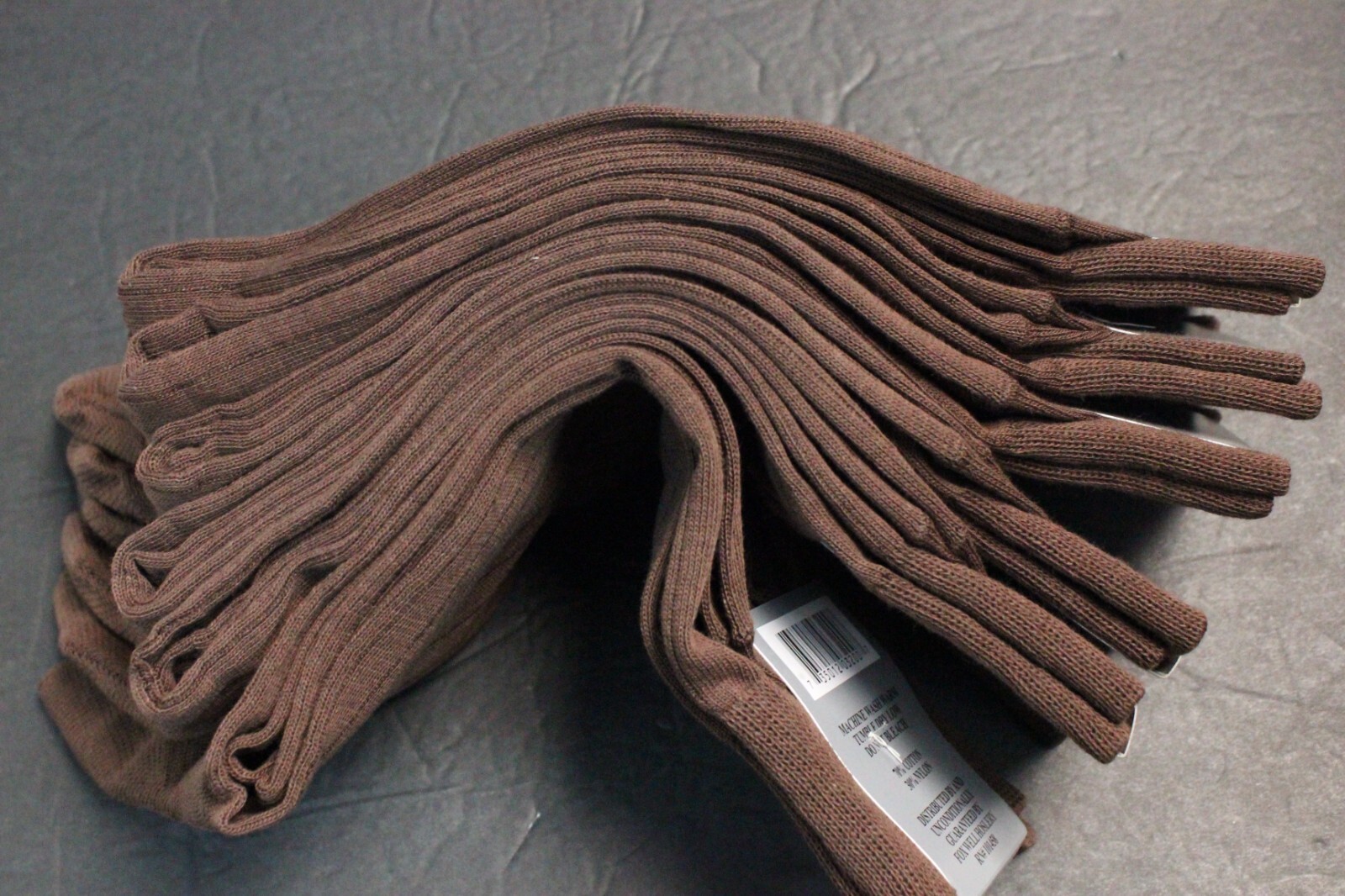 6 PAIRS MEN'S DRESS Work Socks SIZE 10-13 shoe 8-12 COTTON Brown tapue RIB