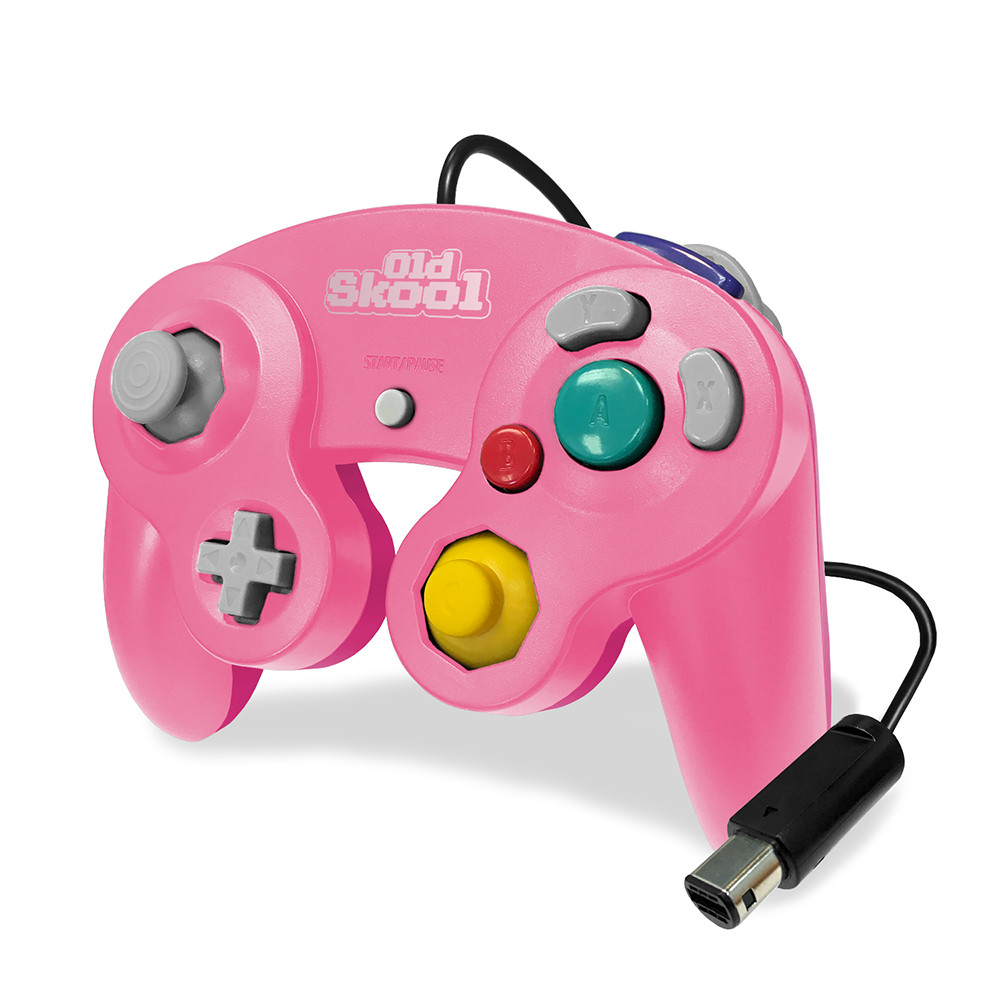 Old Skool Dual Analog Controller for Nintendo Game Cube & Wii - Mascot Pink