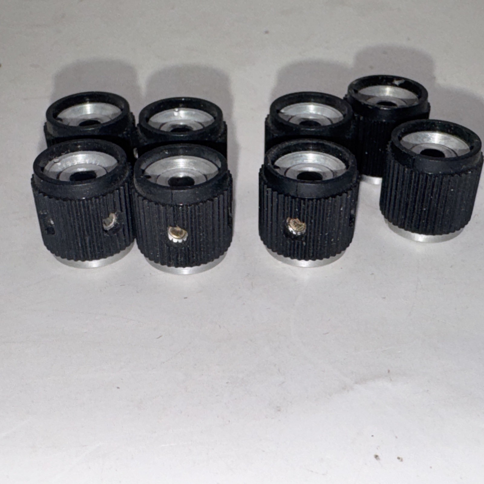 Set of 8 Test Instrument Knobs With Metal Liners