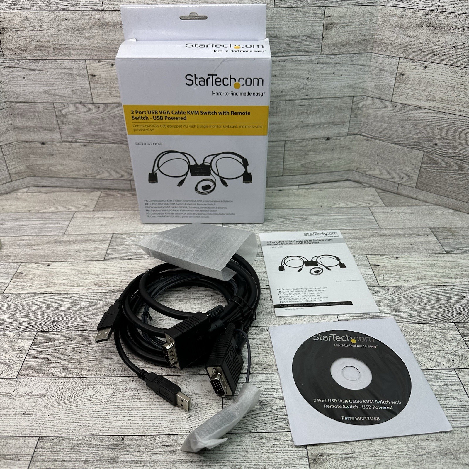 Startech 2 port USB VGA Cable KVM Switch with Remote Switch and USB Power/Data
