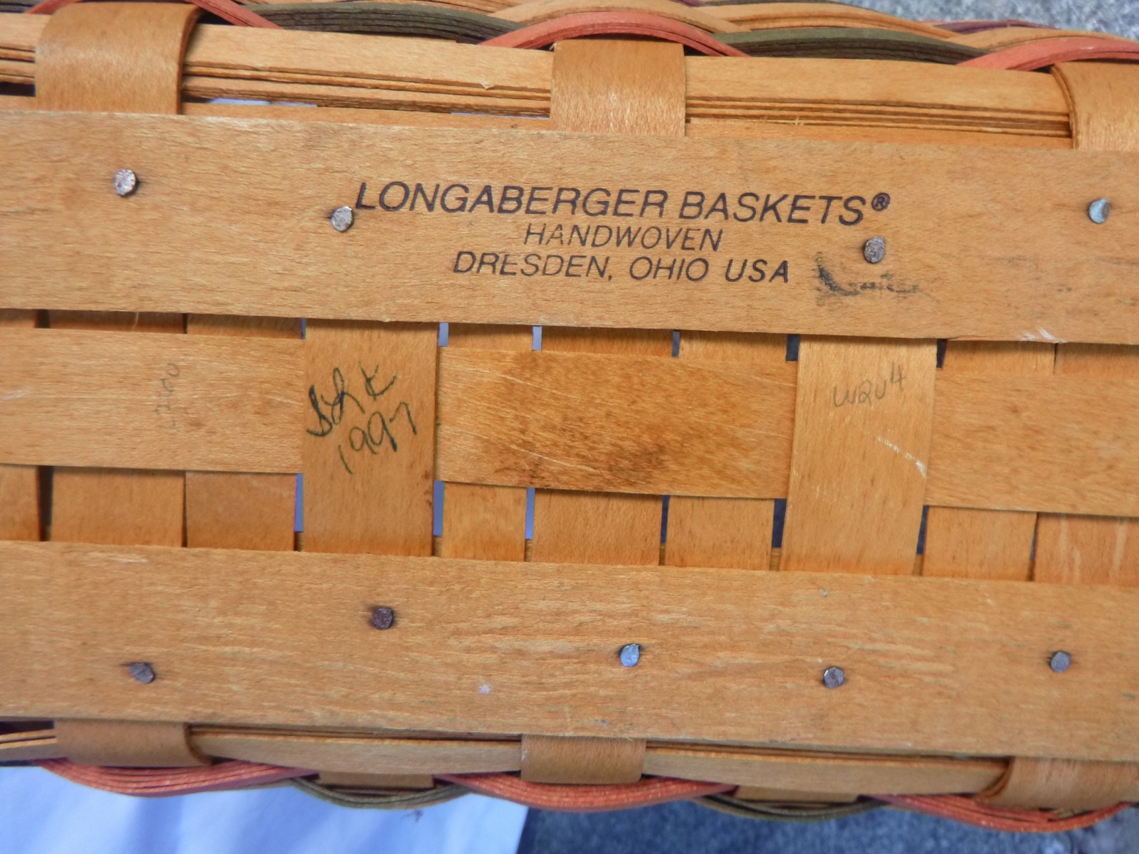 LONGABERGER Woven Easter Collection Basket handle 1997