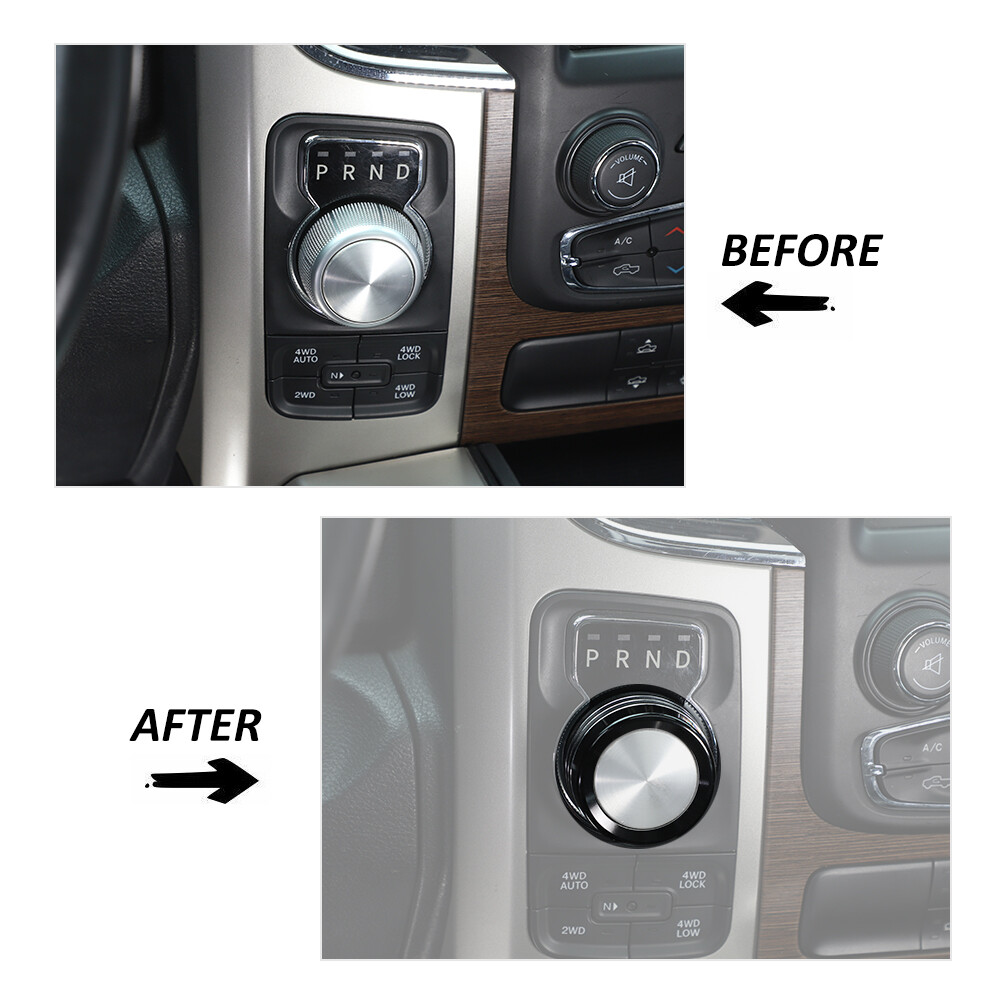 Black Gear Shift Adjust Control Switch Knob Cover Ring for Dodge Ram Durango 13+