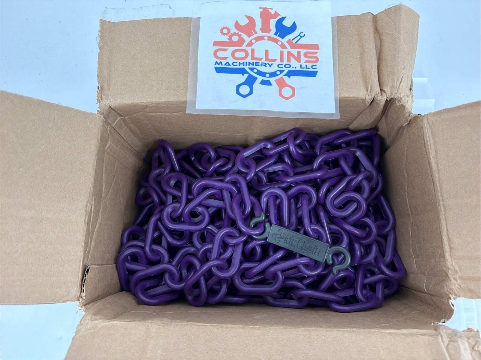 Mr. Chain 51023-50 Heavy-Duty Plastic Barrier Chain, Purple, 2" Chain, 50' Long