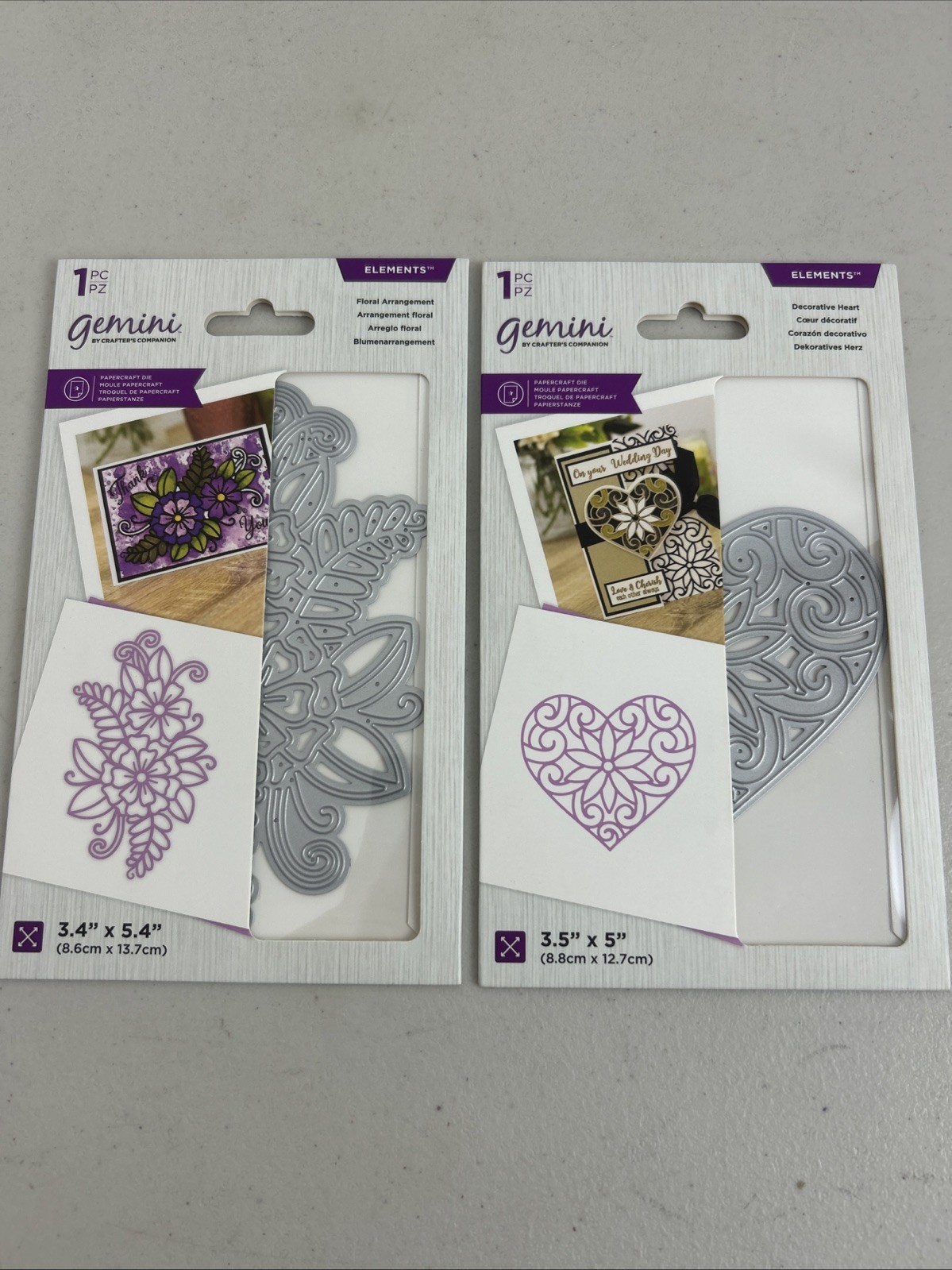 Gemini by Crafter's Companion Elements die 2 pieces * Floral Arrangement Heart