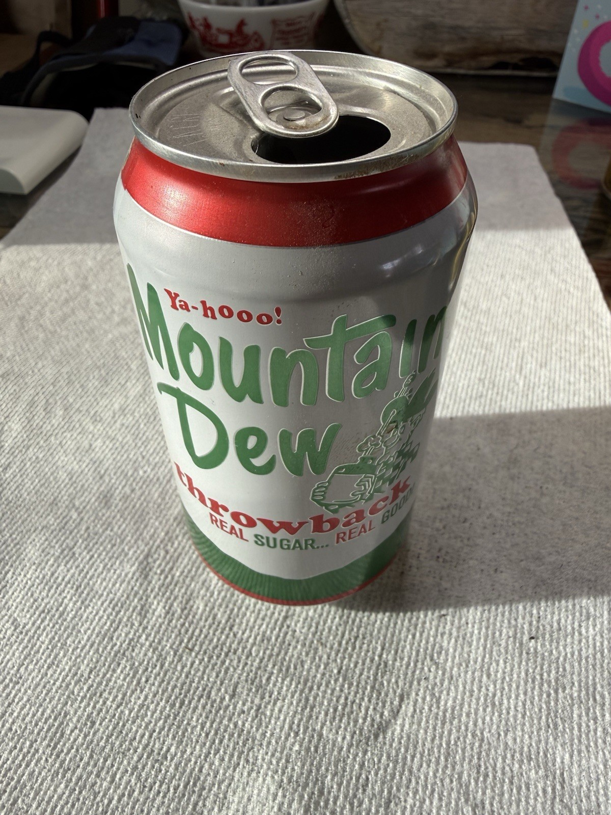 Mountain Dew Throwback Empty 12oz Soda 🥤 Can (2017)