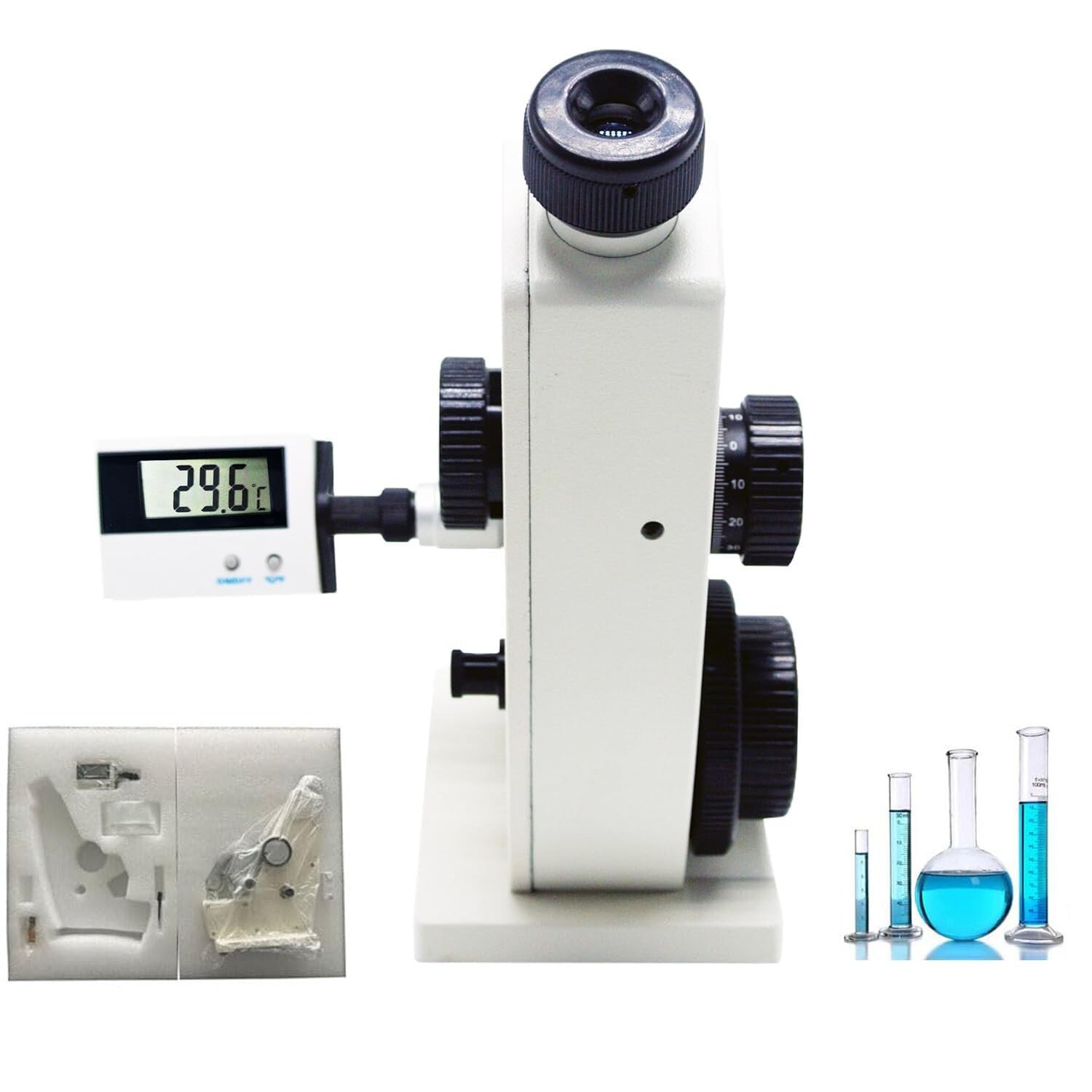 Digital Monocular Refractometer ABBE Refractometer with Range 1.3000-1.7000 nD