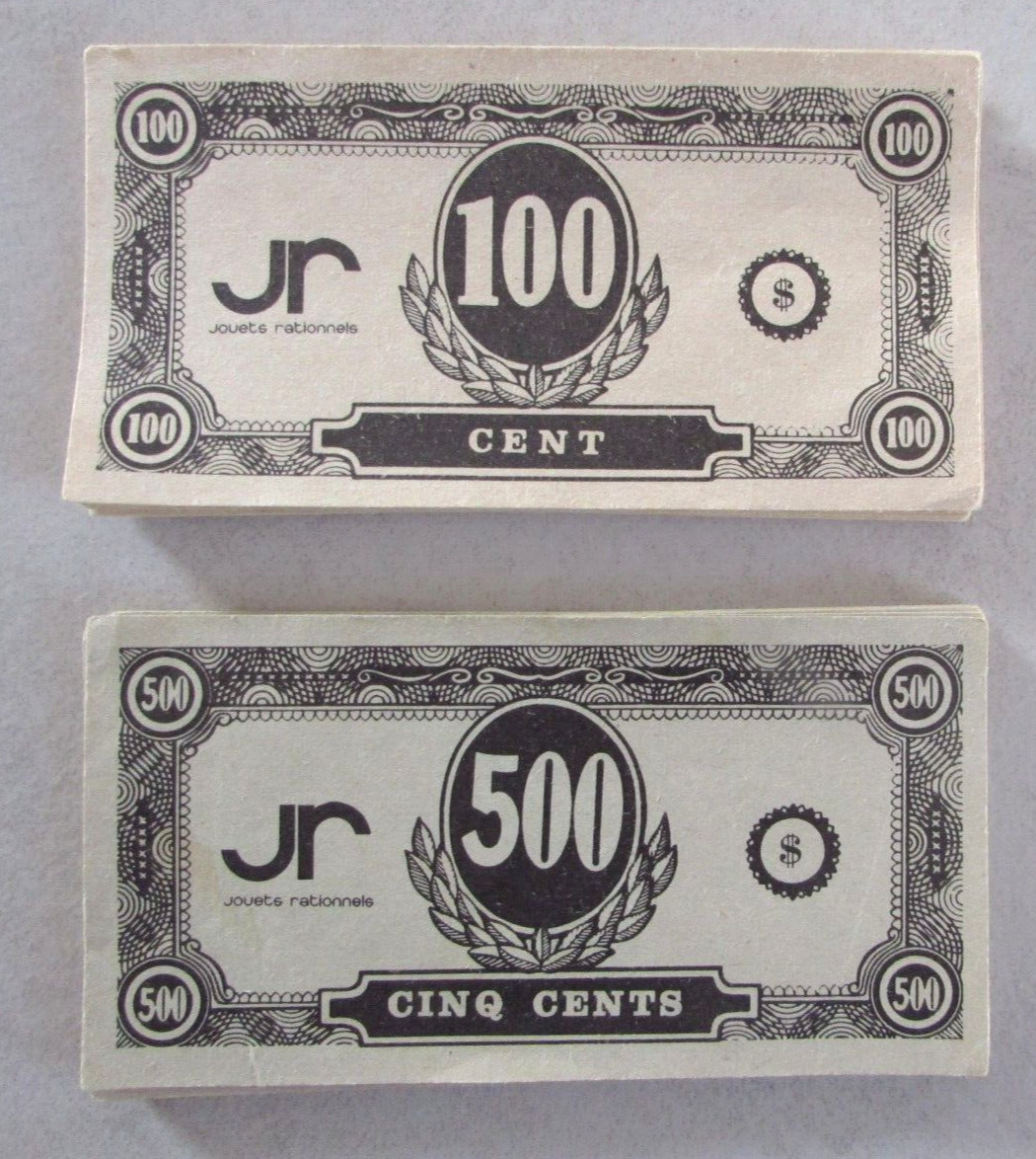 Lot of 50 JR Rational Toys Tickets (100 & 500) to Complete Board Game