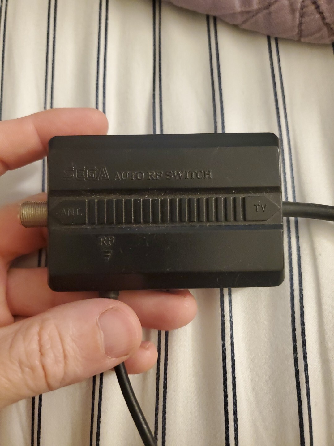OEM SEGA Genesis Model 1603A Auto RF Switch AV Adapter Black Vintage Gaming