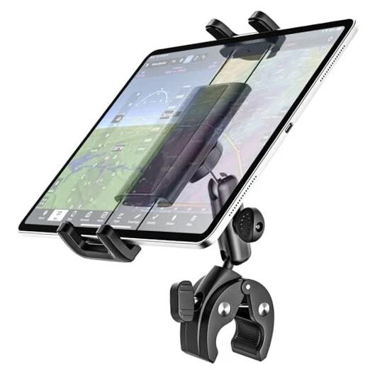 Tablet Yoke Mount, iPad Yoke Clamp Mount for Aircraft, 360° Adjustable Metal