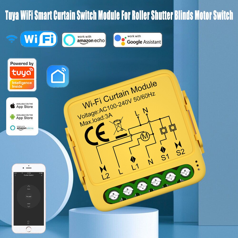 1-10 Channel Tuya WIFI Smart Curtain Switch Module for Roller Blinds Home