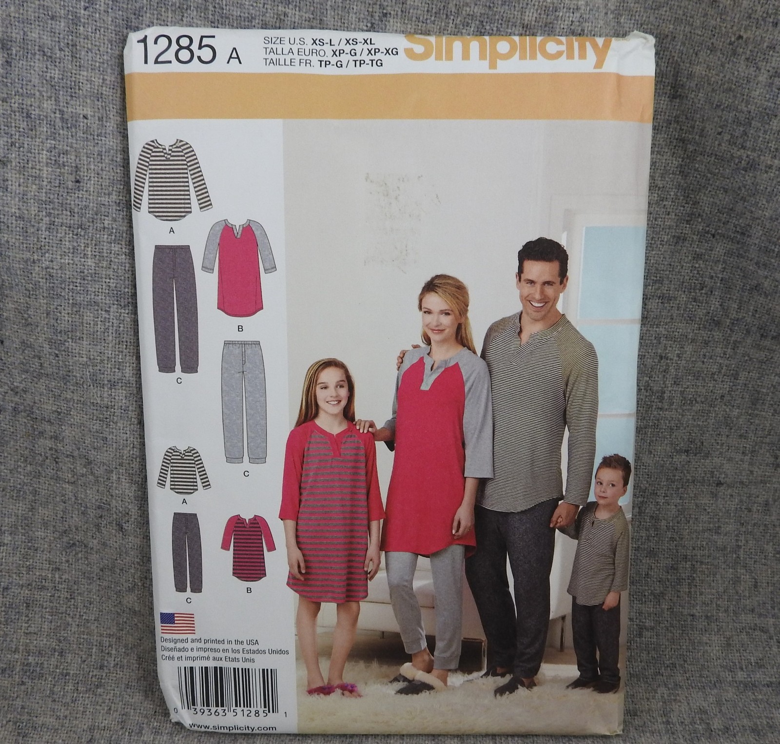 Simplicity 1285 Unisex Childs Teen Adult Knit Top Pants XS Sm Med L XL Uncut