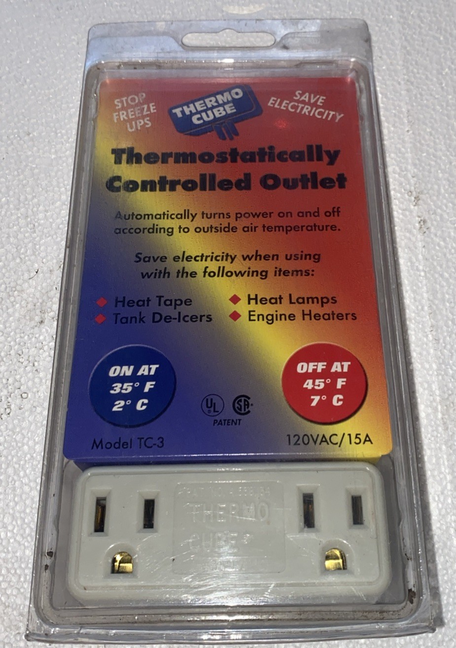 Thermo Cube: Thermostatically Controlled Outlet - Item #TC-3 (120VAC/15A)