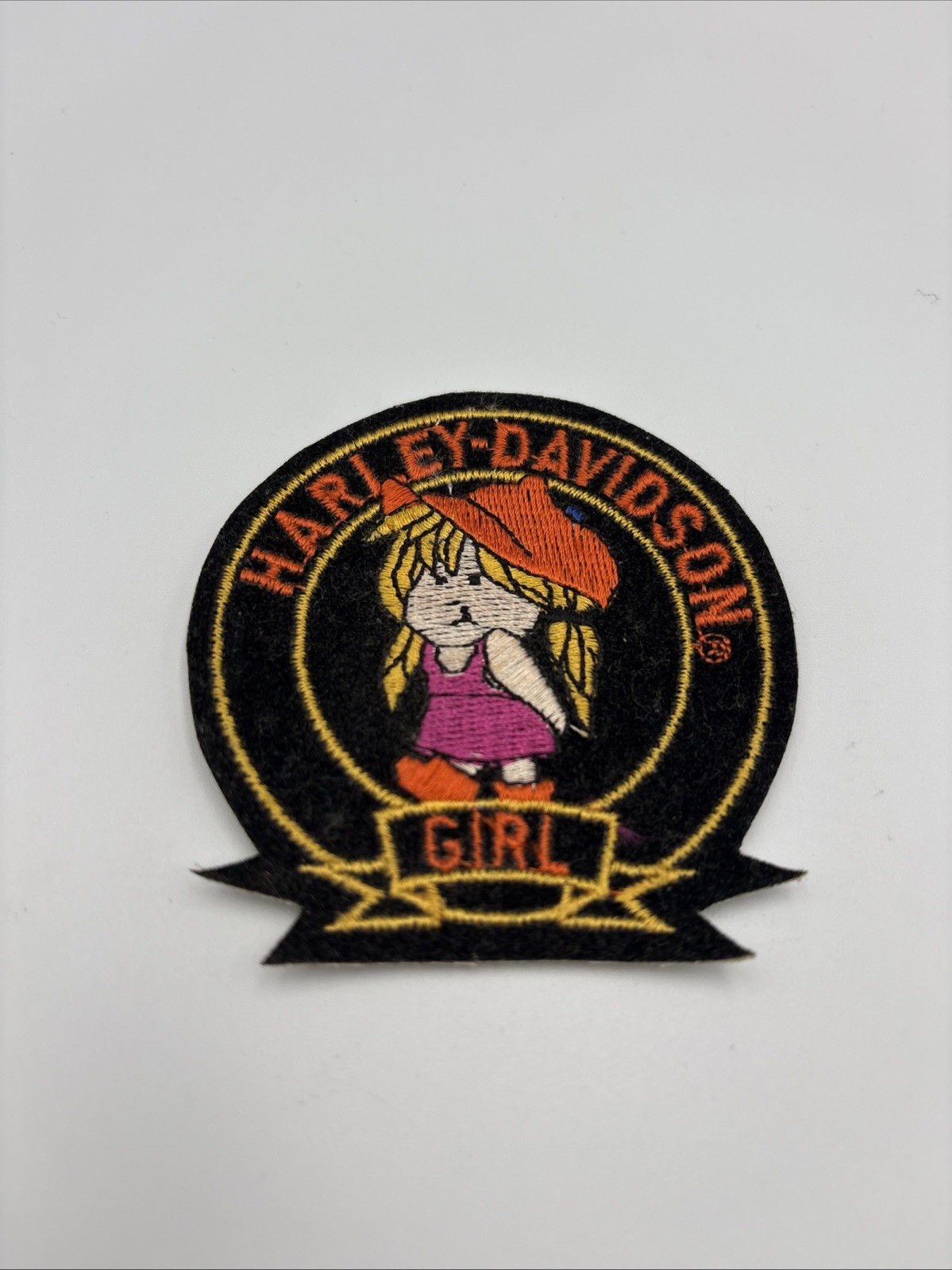 Authentic Vintage Harley - Davidson Girl Patch for Leather Motorcycle Jacket