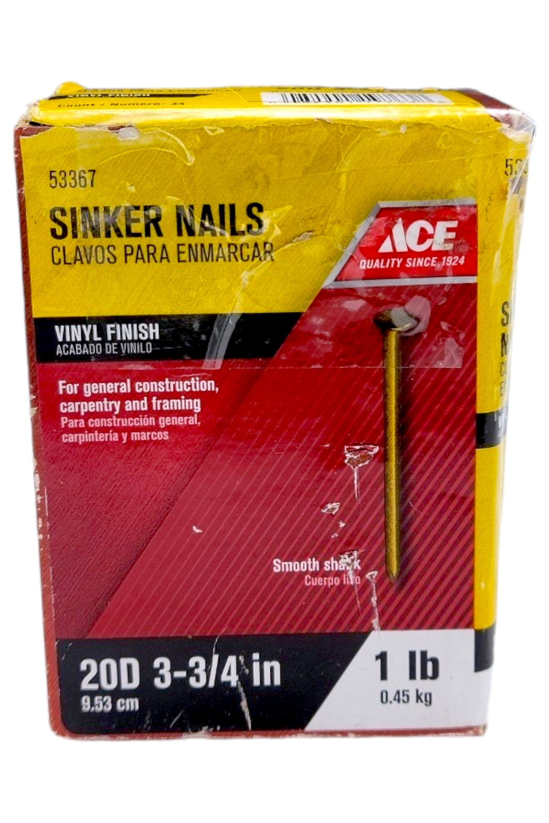 Ace Sinker Nails 20D 3-3/4 In Vinyl Finish | Construction Framing Nails | 53367