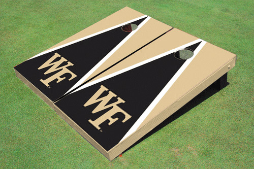 Wake Forest University Black And Gold Matching Triangle Cornhole Boards