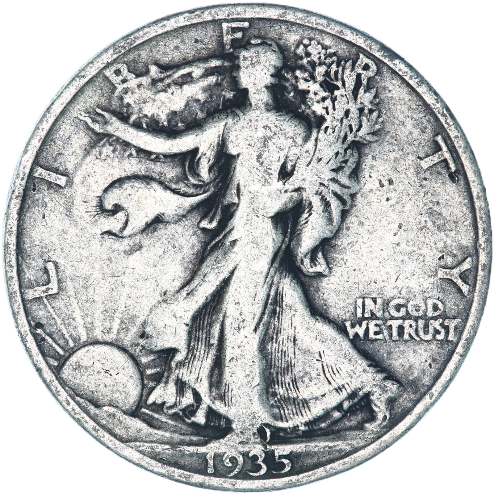 1935 (P) Walking Liberty Half Dollar 90% Silver Fine FN